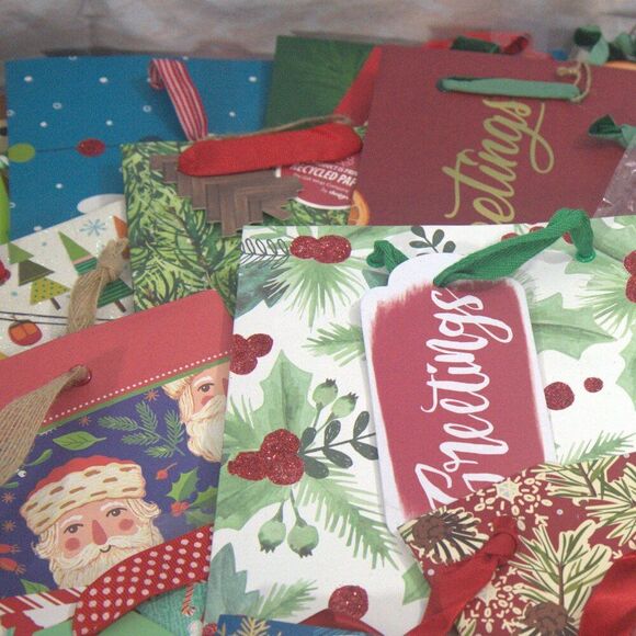 Premium Christmas Gift Bag Bundle Set of 14 - Picture 3 of 9